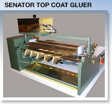 The SENATOR Top Coat Gluer from Gluefast is a remarkable gluing machine designed and ruggedly built for heavy industrial use and trouble-free maintenance. 